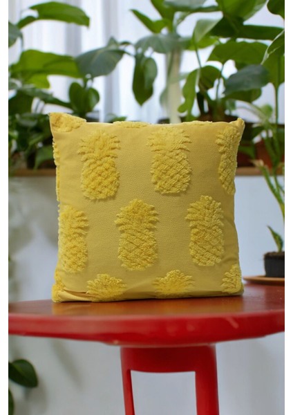 Bohem 4'lü Dekoratif Yastık Kılıfı Kırlent Kılıfı 45 x 45 cm Sarı Ananas Desen fiyatları