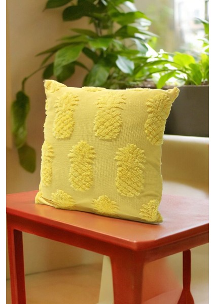 Bohem 4'lü Dekoratif Yastık Kılıfı Kırlent Kılıfı 45 x 45 cm Sarı Ananas Desen fırsatları