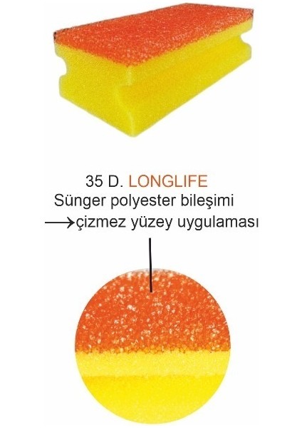 Arcora Yeni Nesil Büyük Boy Temizlik Süngeri 10 Lu