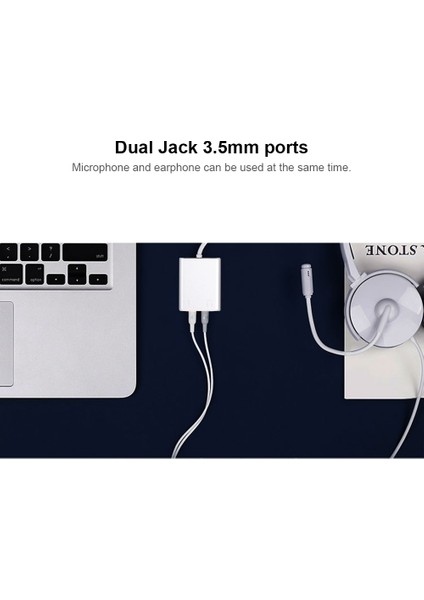 USB C Dış Ses Kartı Hi-Fi 7.1 K Gümüş Renkli (Yurt Dışından)