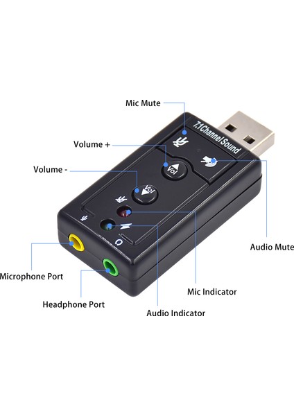USB Dış Ses Adaptörü 7.1 K Pc Için Tak ve Kullan (Yurt Dışından)