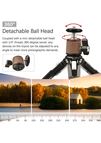 Katlanabilir Tripod Ayırılabilir Toplu Kafa 3kg Yük Kapasitesi, Kameralara ve Jimbollara Uyumlu (Yurt Dışından) modelleri