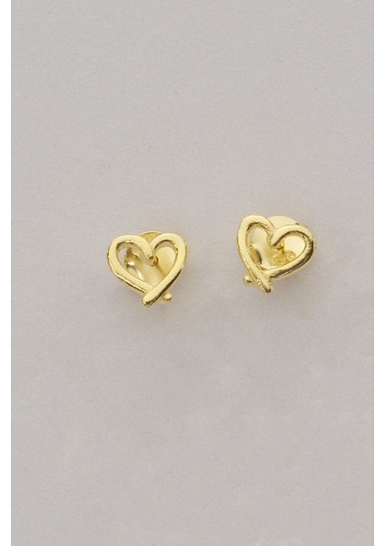 Gümüş Altın Yaldızlı Mucize Kalp Küpe SGTL12832GOLD