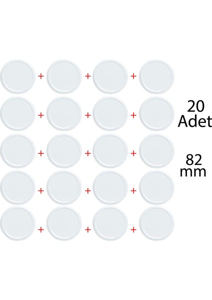 Kavanoz Kapağı 20 Adet 82 mm