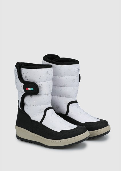 Beyaz-Siyah Kız Çocuk Kar Botu fiyatları
