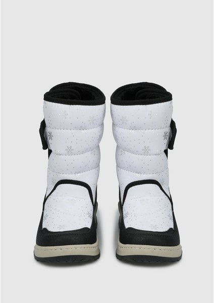 Beyaz-Siyah Kız Çocuk Kar Botu modelleri