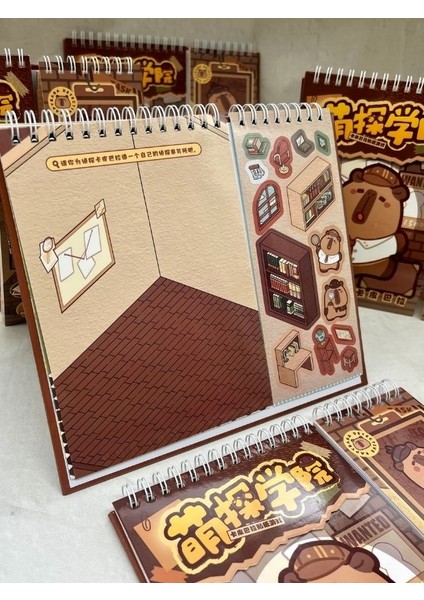 Capybara Dedektif Izometrik Özel Tasarım Sticker Seti ile Görev Tamamlama/çıkartma/kapibara