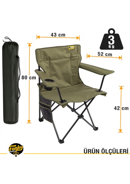 V2 Haki Lüks Kamp Sandalyesi XL