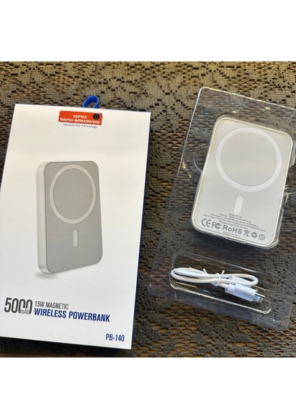 Iphone Uyumlu Magsafe Powerbank Kablosuz Şarj Aleti 15W 5000 Mah PB-140