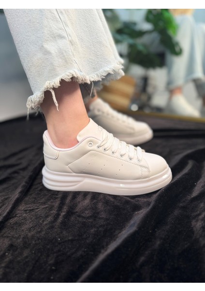 Günlük Spor Ayakkabı Vegan Deri Bağcıklı Hafif Kalın Yüksek Taban Yürüyüş Sneaker 628 fiyatları