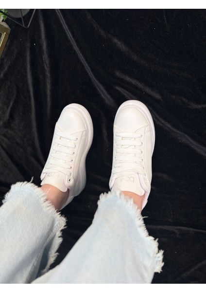 Günlük Spor Ayakkabı Vegan Deri Bağcıklı Hafif Kalın Yüksek Taban Yürüyüş Sneaker 628 modelleri