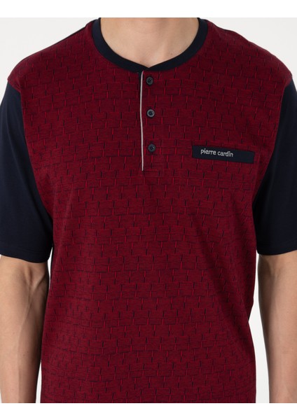 Erkek Bordo Kısakol 3'lü Jakarlı Pijama Takımı 50314443-900 indirimleri