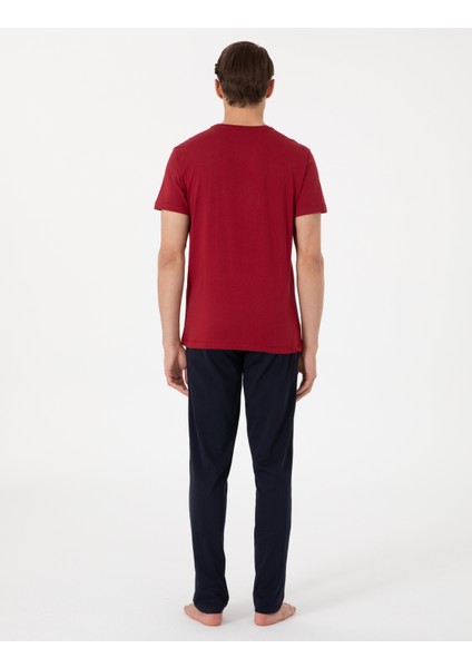 Erkek Bordo Kısakol Pijama Takımı 50314414-900