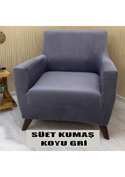 Süet Detaylı Angora Kumaş Tekli Koltuk & Berjer Koltuk Kılıfı