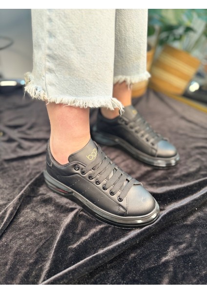Günlük Unisex Spor Ayakkabı Vegan Deri Bağcıklı Hafif Kalın Yüksek Taban Yürüyüş Sneaker 628