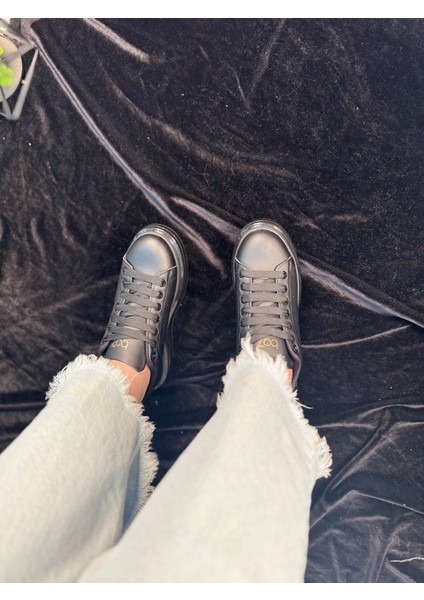 Günlük Unisex Spor Ayakkabı Vegan Deri Bağcıklı Hafif Kalın Yüksek Taban Yürüyüş Sneaker 628
