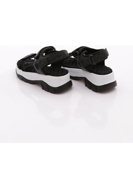 Kadın Sandalet Kalın Tabanlı Cirtli Siyah Taşlı Şıklık ve Rahatlık modelleri