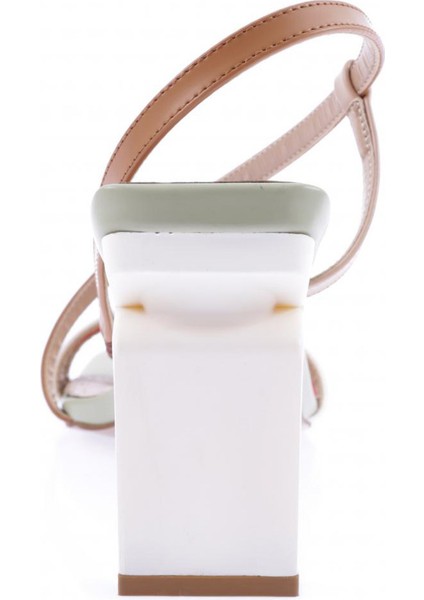 K9002 Kadin Küt Burun Çapraz Bantli Topuklu Sandalet fırsatları