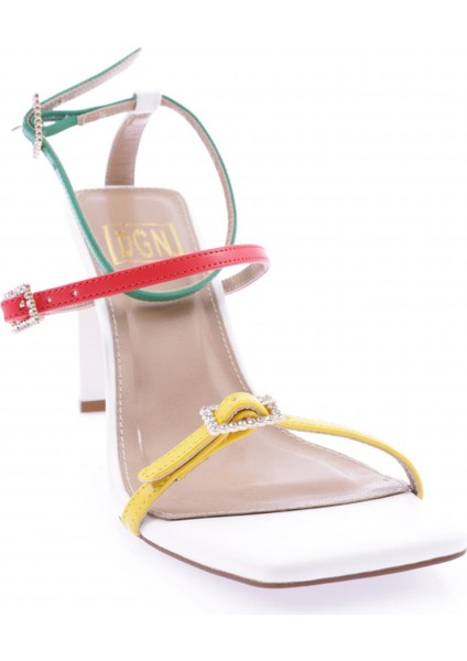 K9004 Kadin Küt Burun Bantli Topuklu Sandalet fiyatları