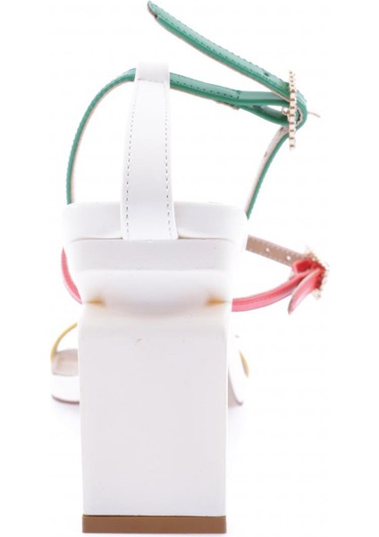 K9004 Kadin Küt Burun Bantli Topuklu Sandalet fırsatları