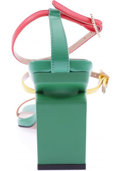 K9004 Kadin Küt Burun Bantli Topuklu Sandalet fırsatları