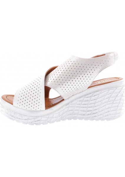 18000-22Y Kadin Önü Çapraz Lazerli Yüksek Dolgu Taban Sandalet modelleri