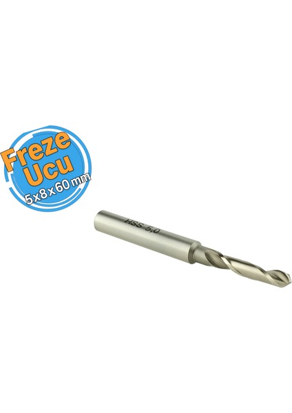 Alüminyum Freze Ucu (Kısa) 5X8X60 mm