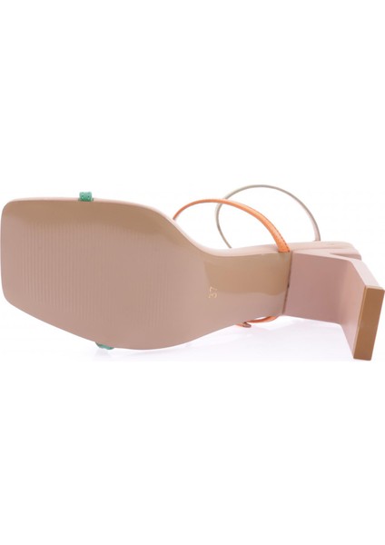 K9004 Kadin Küt Burun Bantli Topuklu Sandalet indirimleri