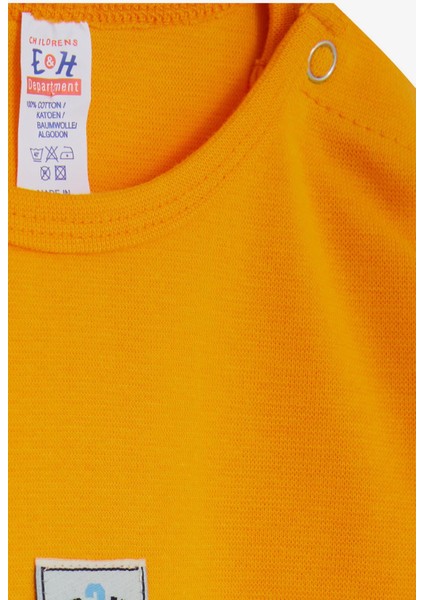 Erkek Bebek Çıtçıtlı Zıbın Body Yazı Baskılı 9 Ay-3 Yaş, Hardal Sarı indirimleri