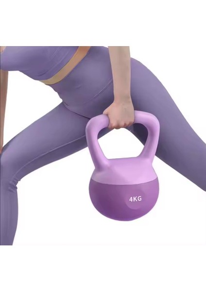 4 Kg Soft Kettlebell Yumuşak Tabanlı Metal Kumlu Ses Yapmaz Darbeye