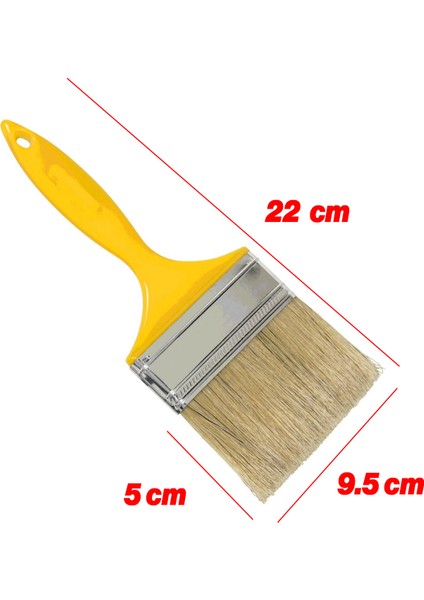 Kestirme Boyama Fırçası Plastik Saplı No 4 Numara Tavan Boya Kıl Fırça Iç Dış Cephe