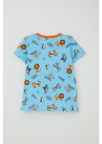 Girls & Boys Erkek Bebek Pijama Takımı Hayvanlar Alemi Temalı 9 Ay-3 Yaş, Bebe Mavisi