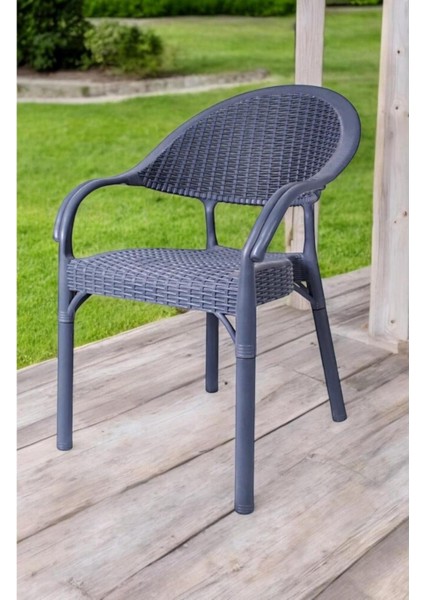 Bambu Rattan Kollu Sandalye Koltuk 8'li Set