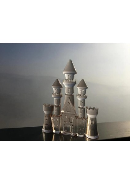 Avrupa Tarzı Kale Ev Dekoru - 4x7 cm Dekoratif Biblo Obje - Hediyelik Süs Eşyası - Polyester