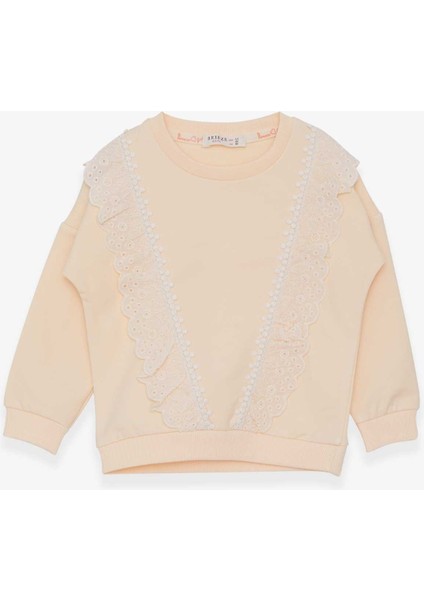 Kız Çocuk Sweatshirt Güpürlü 1.5-5 Yaş, Krem