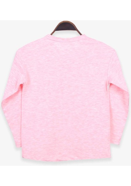 Kız Çocuk Uzun Kollu Tişört Baskılı Taşlı 8-14 Yaş, Somon Melanj fiyatları