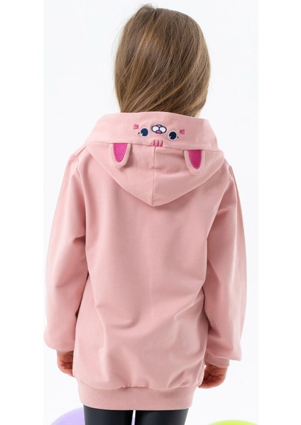 Kız Çocuk Sweatshirt Nakışlı Yazı Baskılı 2-6 Yaş, Pudra fiyatları