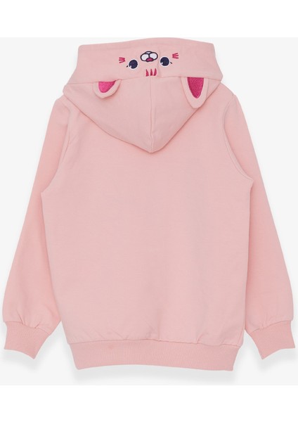 Kız Çocuk Sweatshirt Nakışlı Yazı Baskılı 2-6 Yaş, Pudra indirimleri