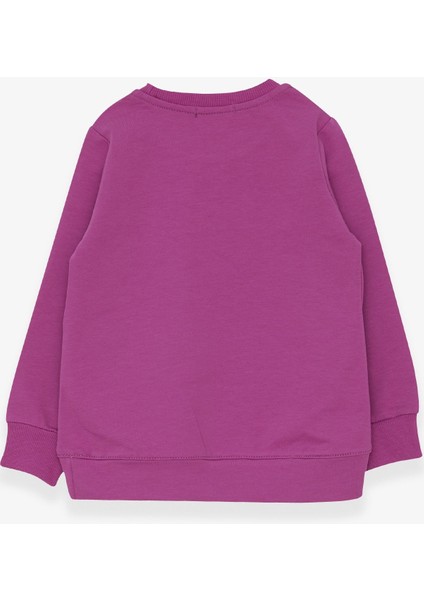 Kız Çocuk Sweatshirt Pullu Kız Baskılı 3-8 Yaş, Mor fiyatları