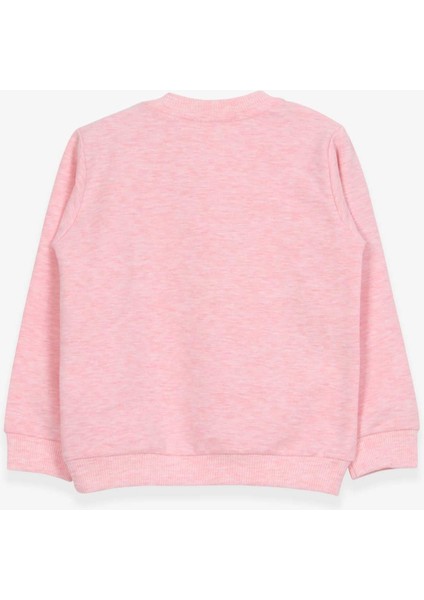 Kız Çocuk Sweatshirt Şemsiyeli Kız Baskılı 1.5-5 Yaş, Somon Melanj