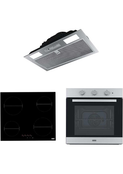 Inox-Siyah Ankastre Set (Fbı 525 gr - Fhr 604 Bk - Fsl 82 H Xs)