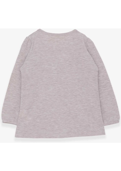 Kız Çocuk Uzun Kollu Tişört Fırıfırlı 3-8 Yaş, Bej Melanj fiyatları