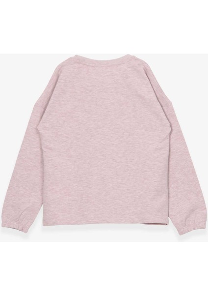 Kız Çocuk Uzun Kollu Tişört Portre Kız Baskılı 10-14 Yaş, Bej Melanj fiyatları