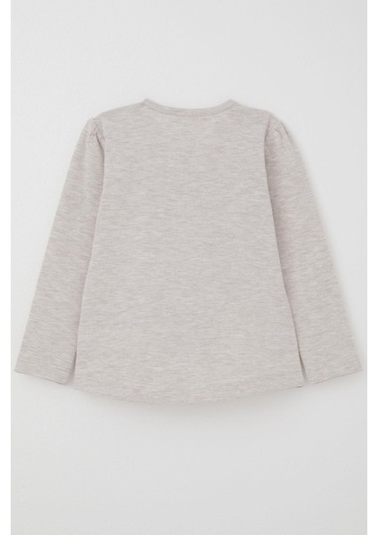 Kız Çocuk Uzun Kollu Tişört Güpürlü 1-4 Yaş, Bej Melanj fiyatları