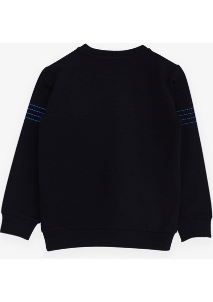 Erkek Çocuk Sweatshirt Yazı Baskılı 7-12 Yaş, Lacivert