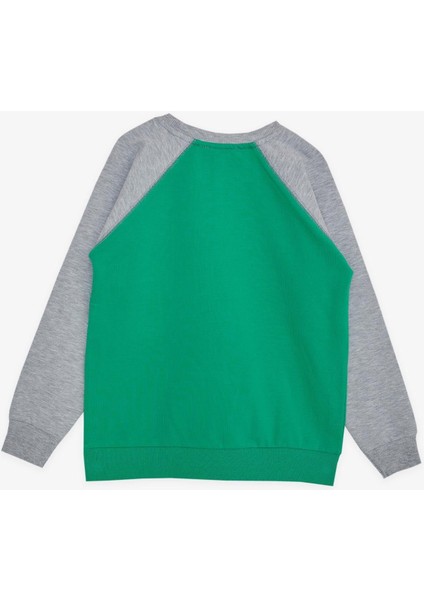 Girls & Boys Erkek Çocok Sweatshirt Yazı Baskılı Cepli 5-10 Yaş, Yeşil indirimleri