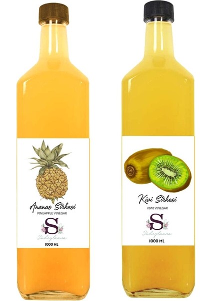 Doğal Ananas Sirkesi 1000 ml - Doğal Kivi Sirkesi 1000 ml