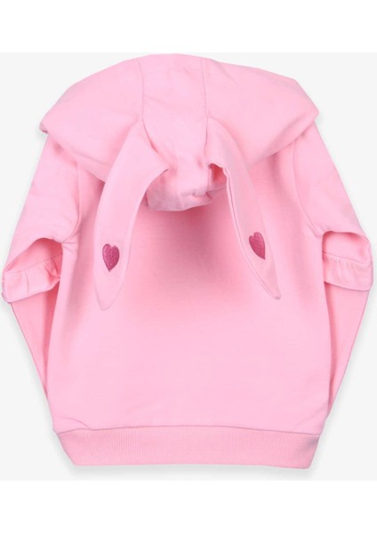 Kız Çocuk Sweatshirt Tavşan Baskılı 1.5-5 Yaş, Pudra