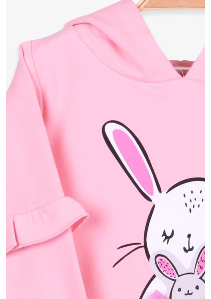 Kız Çocuk Sweatshirt Tavşan Baskılı 1.5-5 Yaş, Pudra
