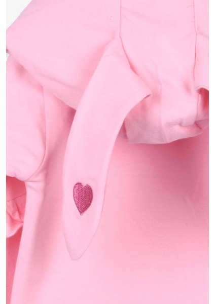 Kız Çocuk Sweatshirt Tavşan Baskılı 1.5-5 Yaş, Pudra